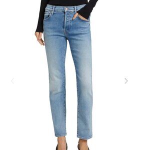 Mother The Hiker Hover Mid-Rise Straight-Leg Jeans, size 30